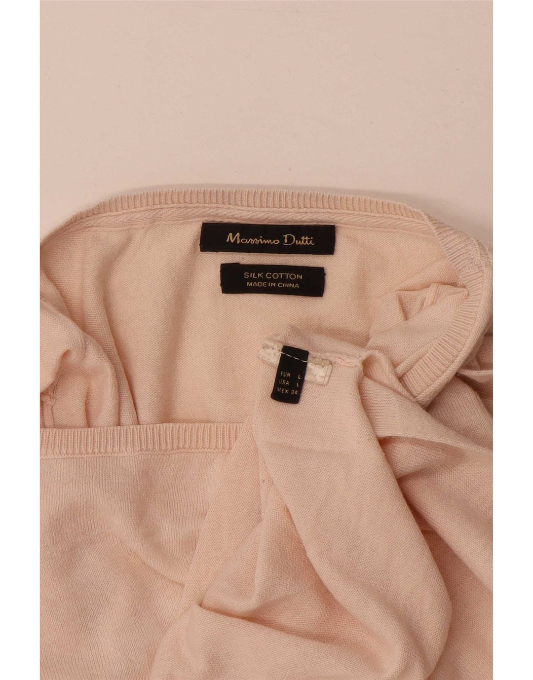 Suéter feminino Massimo Dutti com gola canoa Reino Unido 16 grande rosa
