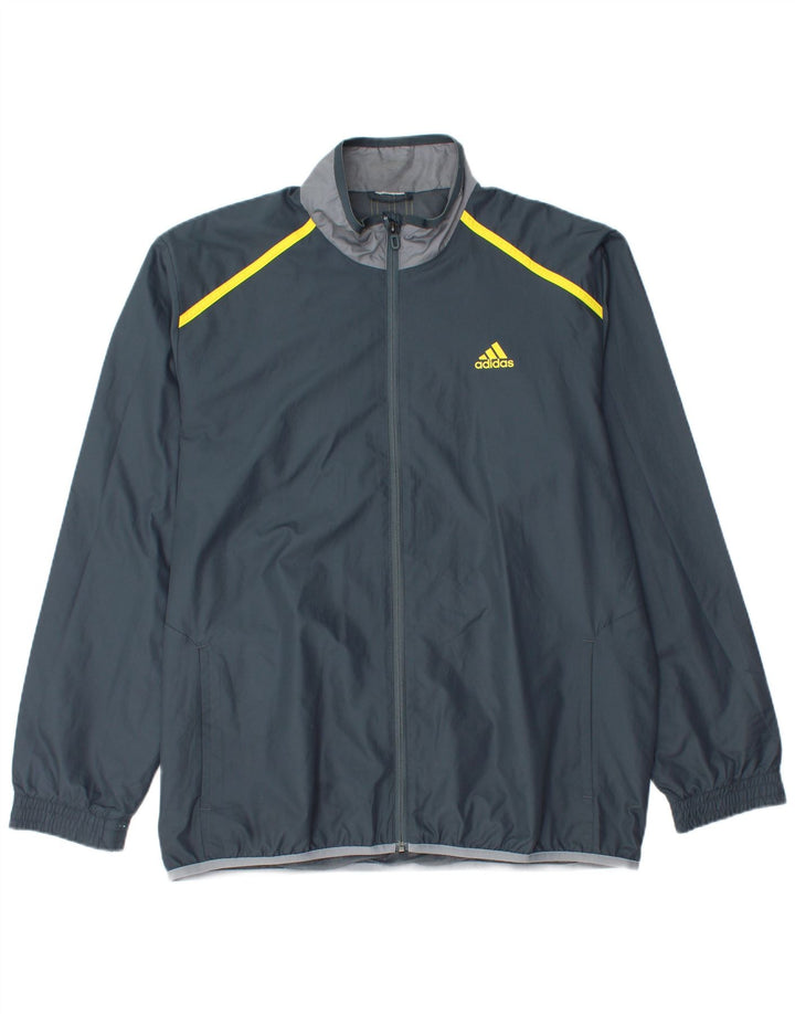 Adidas Mens Tracksuit Top Jacket Grande Cinza Poliéster