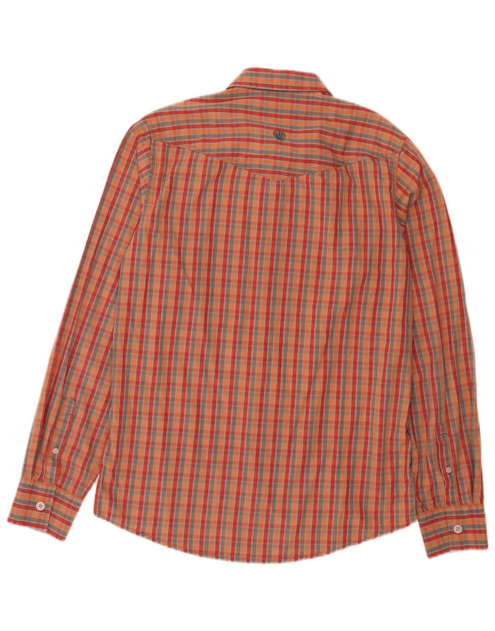 Camisa masculina Fat Face pequena de algodão xadrez multicolorido