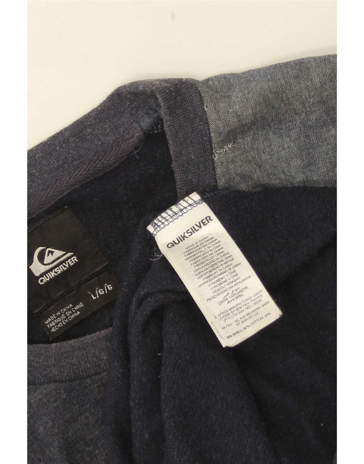 Quiksilver moletom masculino jumper grande algodão colorblock azul marinho