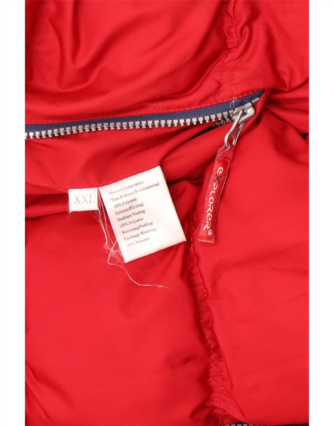 Jaqueta acolchoada reversível masculina Explorer UK 44 2XL poliéster vermelho
