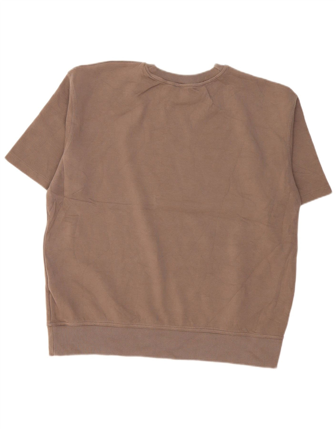Zara moletom feminino de manga curta oversized jumper Reino Unido 14 médio bege