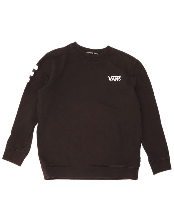 Vans feminino gráfico moletom jumper UK 16 grande algodão preto