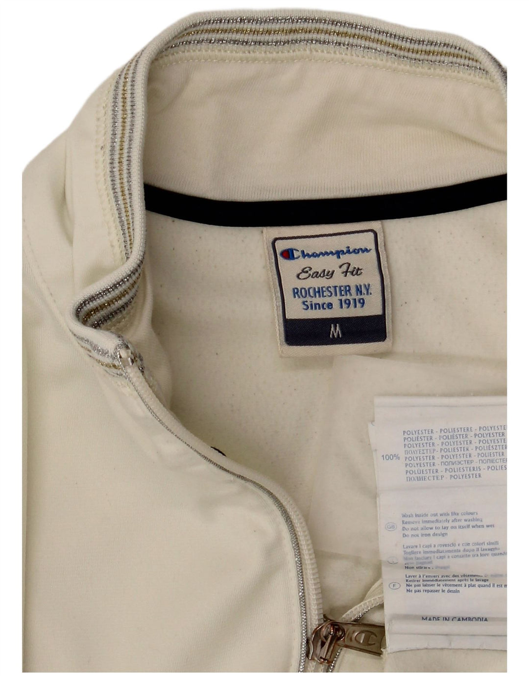 Jaqueta feminina Champion Easy Fit Tracksuit UK 14 Médio Off White