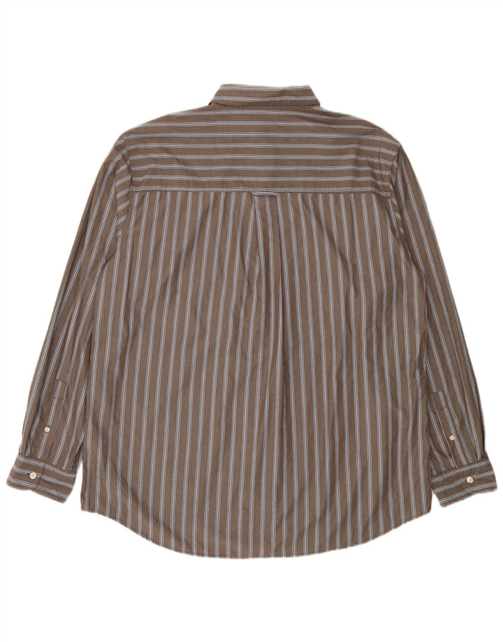Camisa masculina Chaps Easy Care XL cinza risca de giz algodão