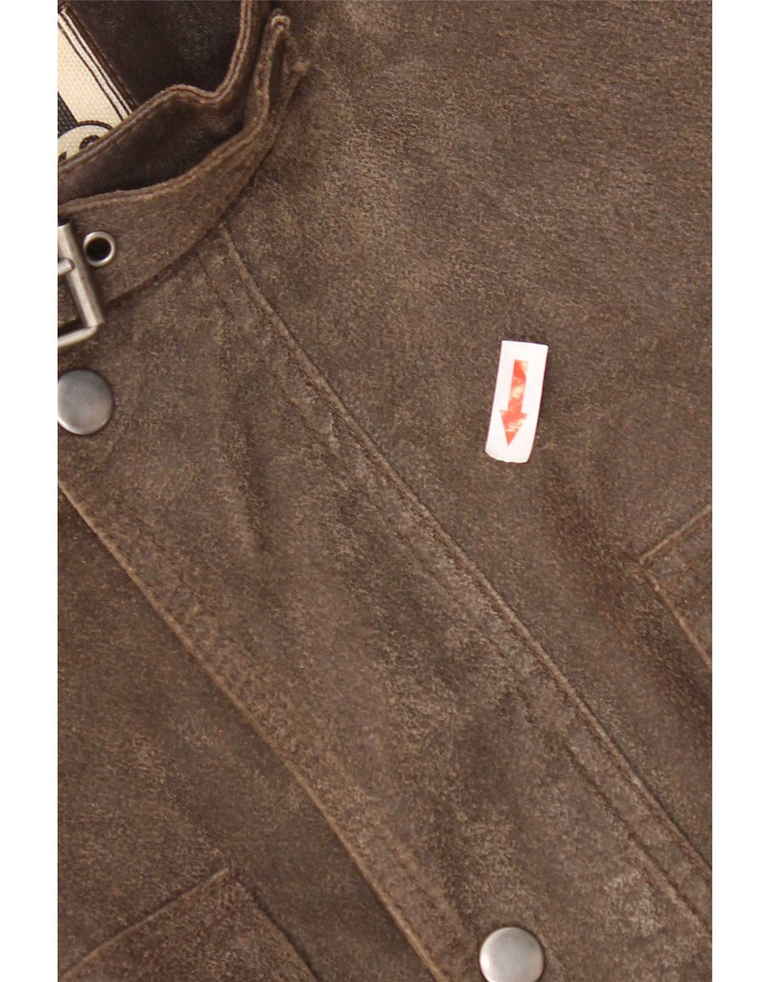 Jaqueta utilitária de couro para motocicleta masculina vintage Reino Unido 38 marrom médio