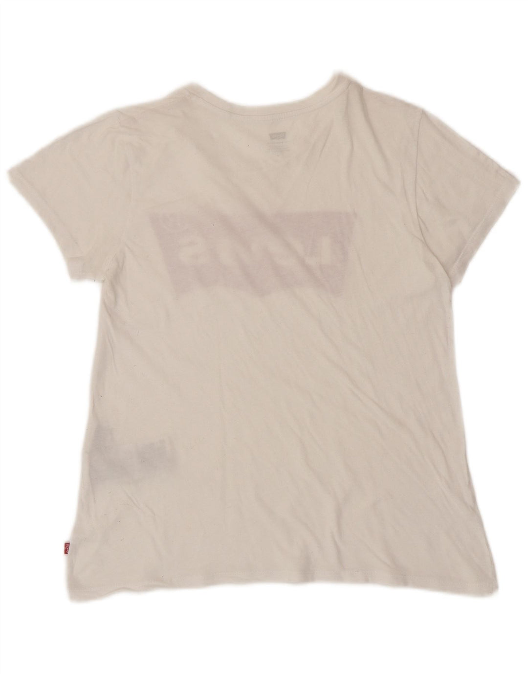 Camiseta feminina gráfica LEVI'S UK 12 algodão branco médio