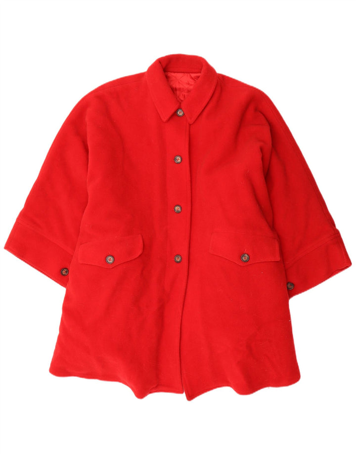Casaco Poncho Vintage para Meninas 11-12 Anos Lã Vermelha