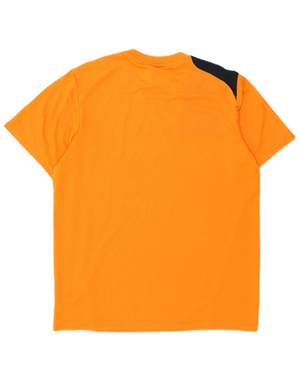 Adidas Mens Graphic T-Shirt Top Grande Laranja Colorblock Poliéster