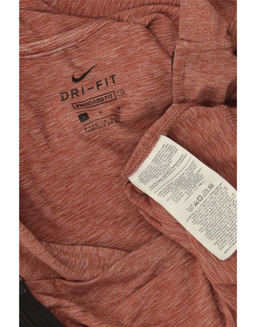 Suéter masculino Nike Dri Fit Standard Zip com capuz grande poliéster vermelho manchado