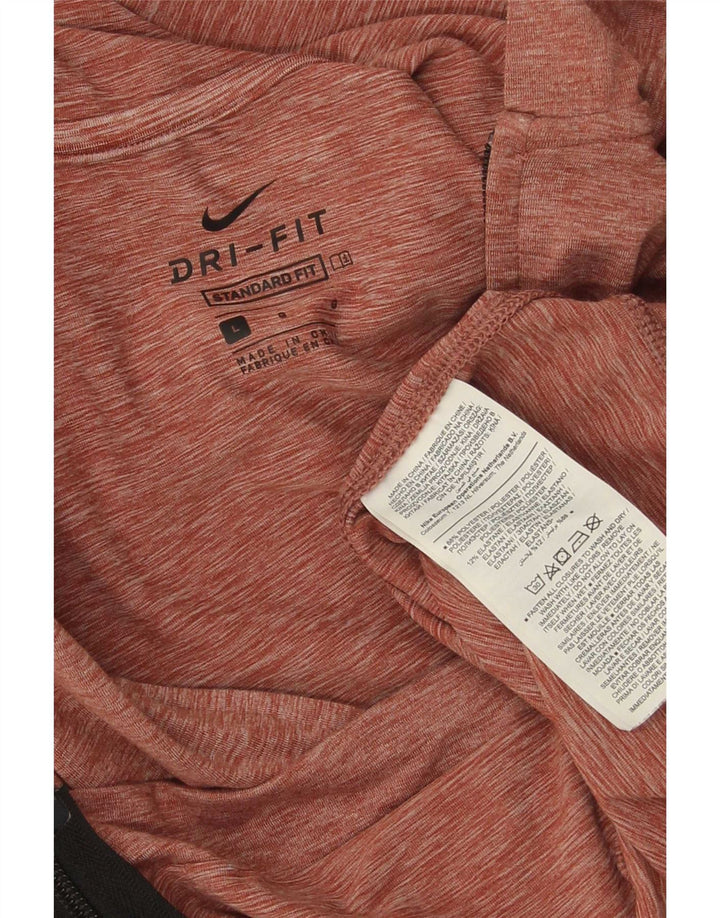 Suéter masculino Nike Dri Fit Standard Zip com capuz grande poliéster vermelho manchado