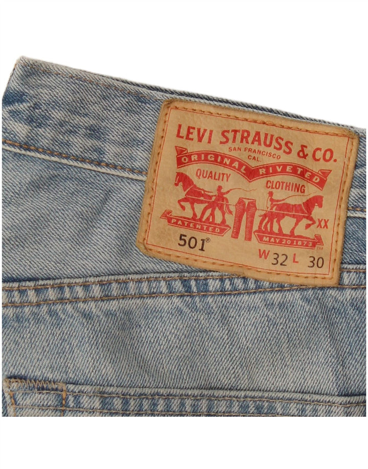 Levi's Masculino 501 Straight Jeans W32 L30 Azul Algodão