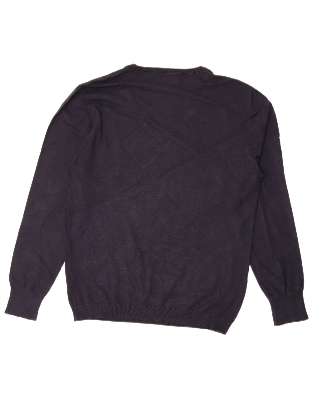 Suéter masculino Zara com decote em V grande viscose azul marinho