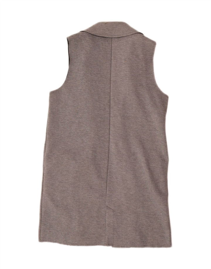 Colete feminino Topshop Longline Reino Unido 8 pequeno elastano cinza