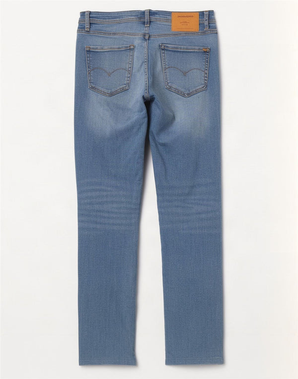 Jack & Jones Mens Liam Distressed Jeans Skinny W33 L29 Azul Algodão