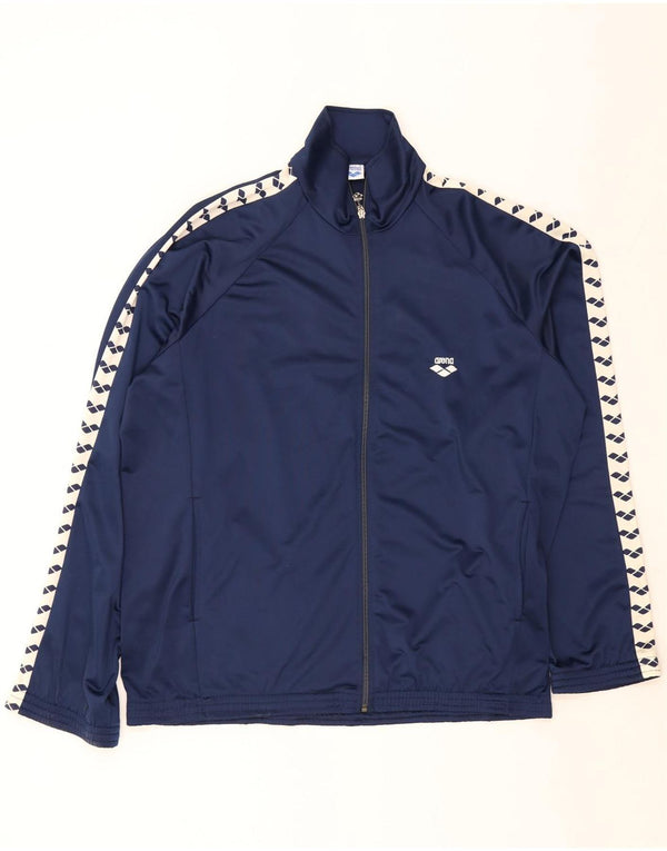 Jaqueta masculina de agasalho gráfico Arena 2XL azul marinho colorblock
