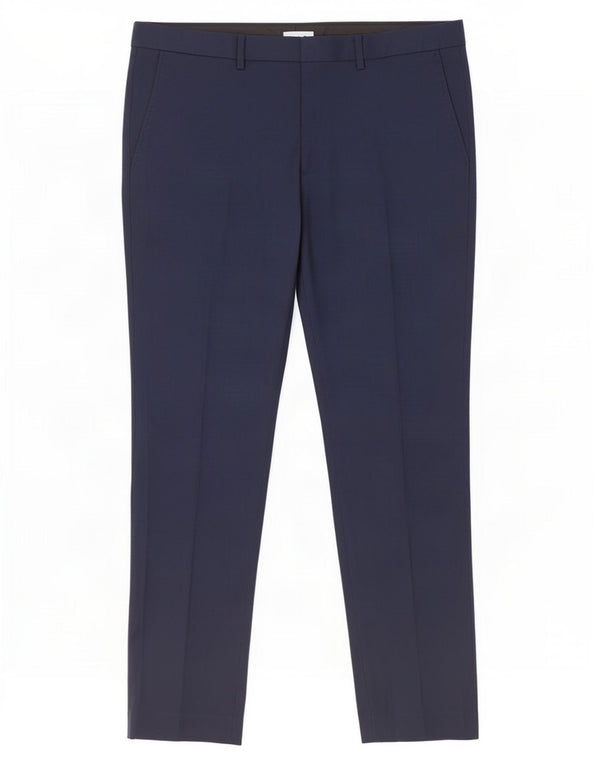 Marks & Spencer Mens Slim Fit Suit Trousers W36 L31 Navy Blue Polyester