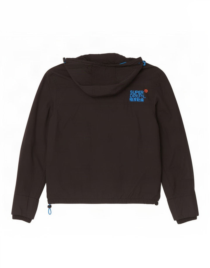 Jaqueta corta-vento feminina Superdry Windcheater Graphic UK 10 pequena preta