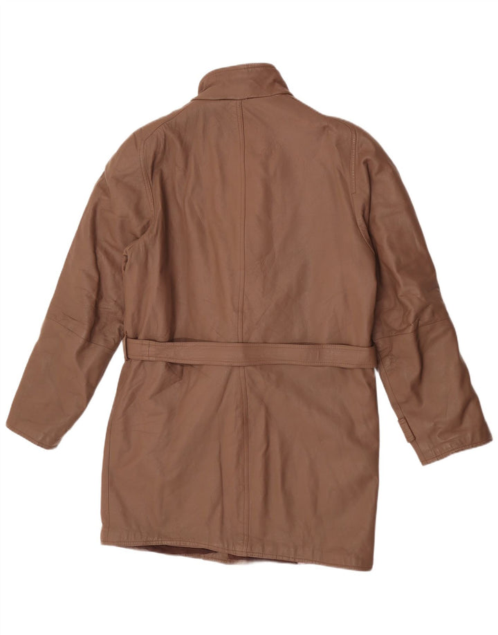 Casaco de couro masculino vintage UK 36 pequeno marrom