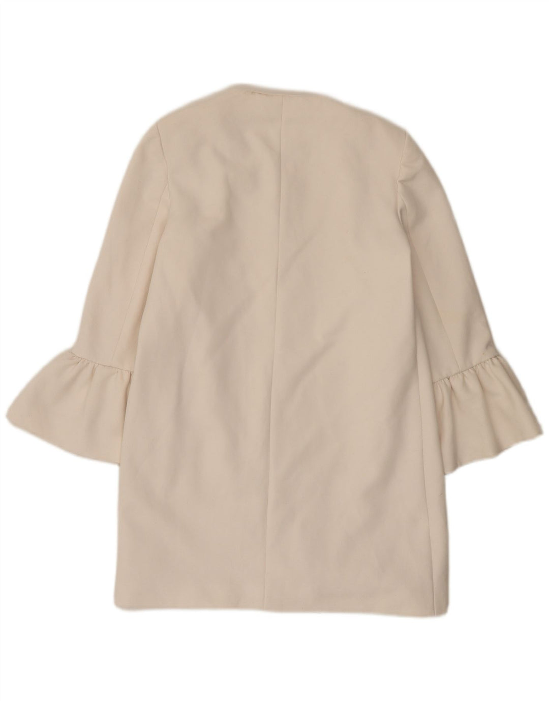 Zara Womens Longline Open Blazer Jacket UK 10 Pequeno Poliéster Branco