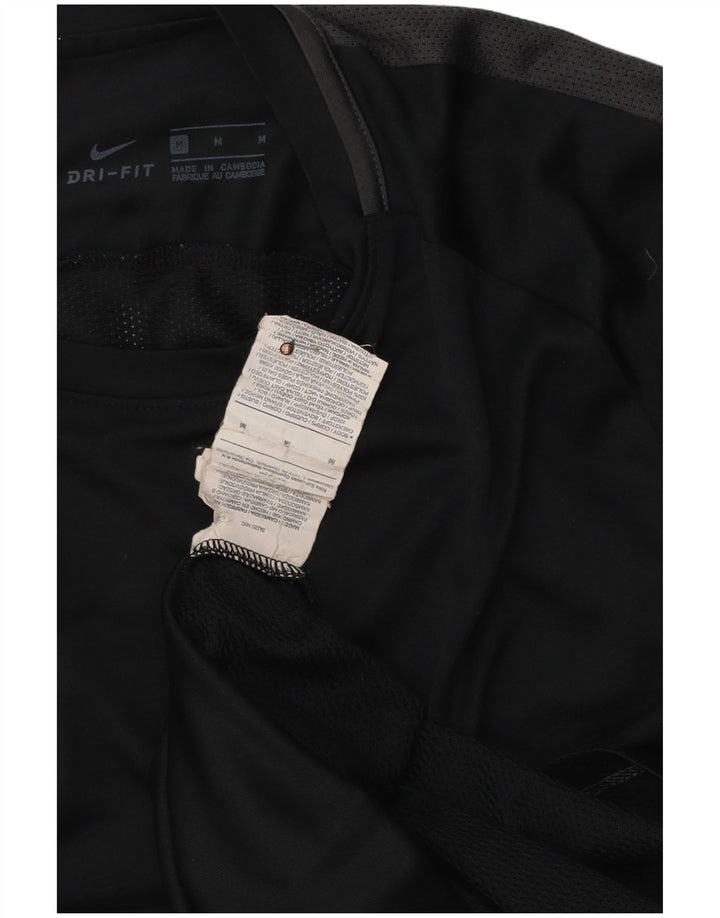 Camiseta masculina Nike Dri Fit Top médio preto colorblock poliéster