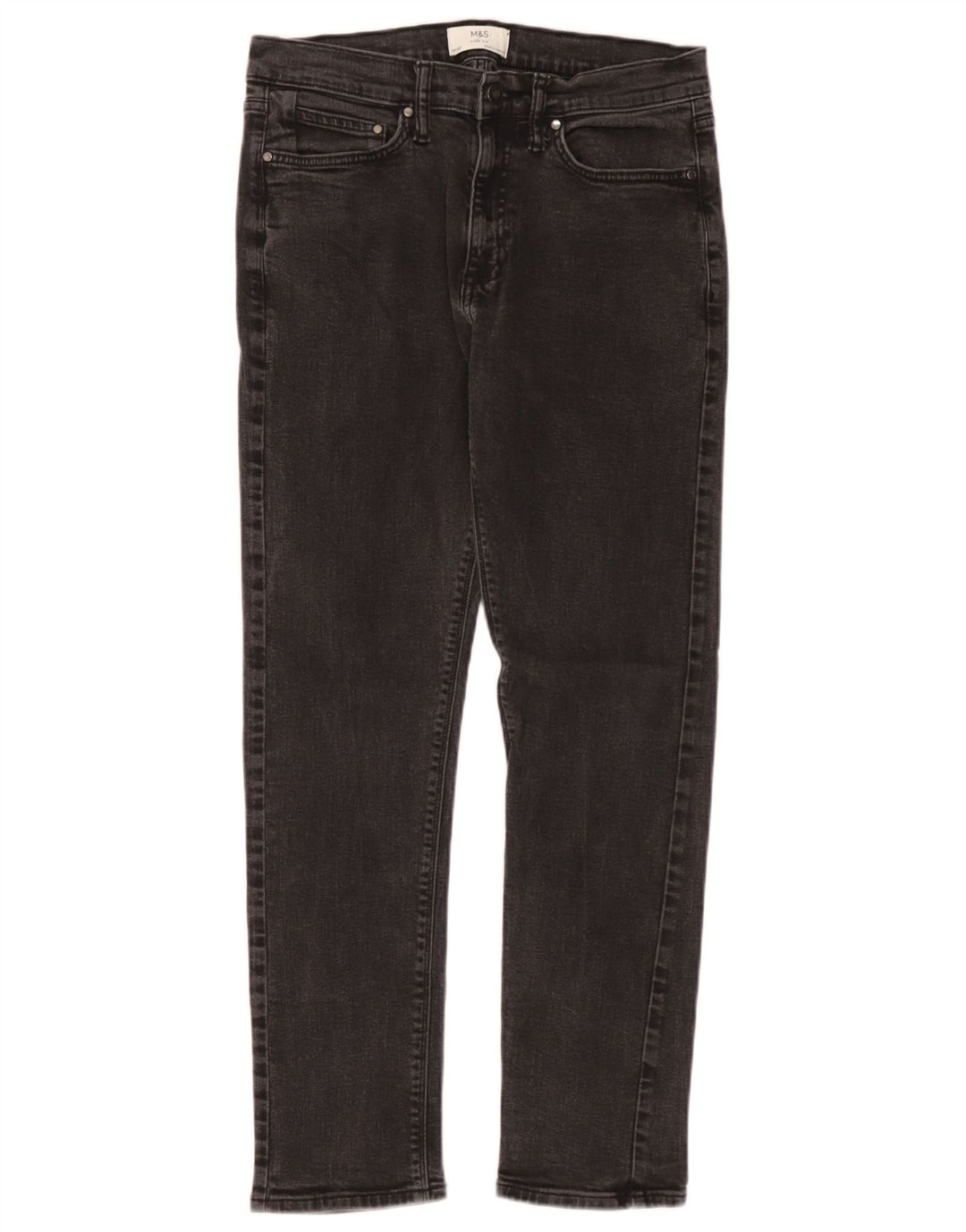 Marks & Spencer Mens Jeans Slim W32 L31 Algodão Preto