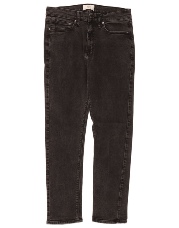 Marks & Spencer Mens Jeans Slim W32 L31 Algodão Preto
