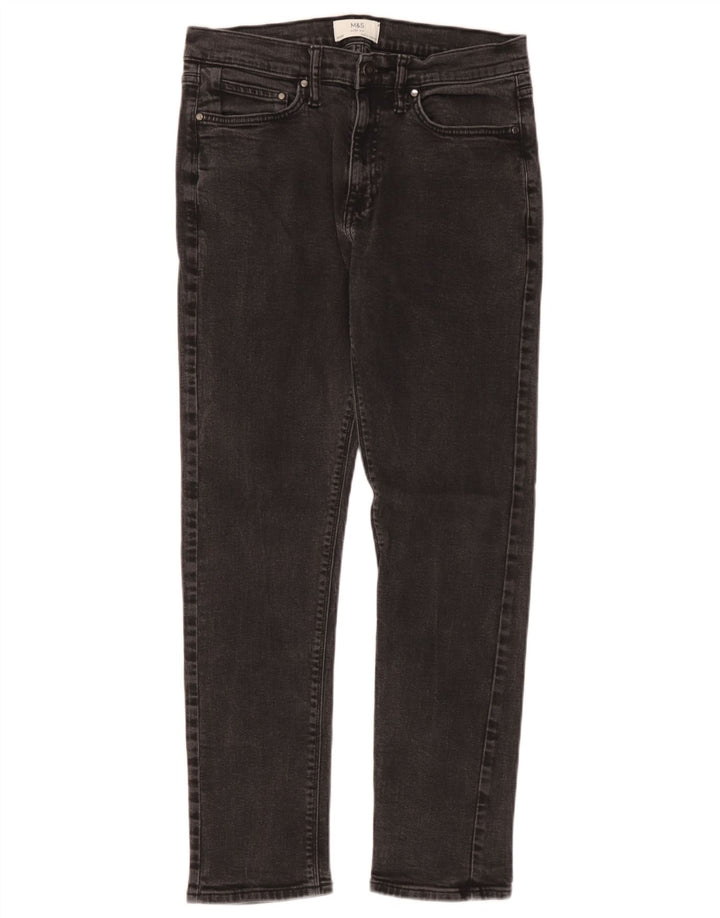 Marks & Spencer Mens Jeans Slim W32 L31 Algodão Preto