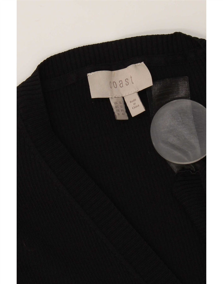 Vestido jumper feminino Coast UK 16 grande preto nylon