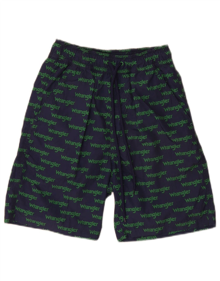 Shorts de natação gráfico para meninos WRANGLER 9-10 anos pequeno azul marinho poliéster