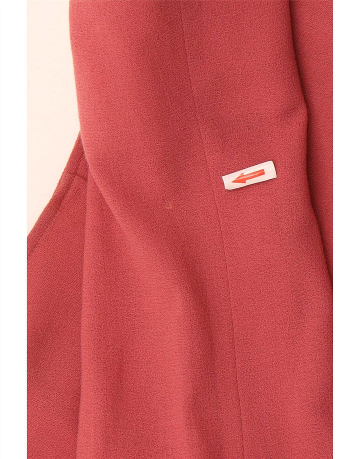 Jaqueta blazer feminina Jaeger com 4 botões Reino Unido 8 pequena lã rosa