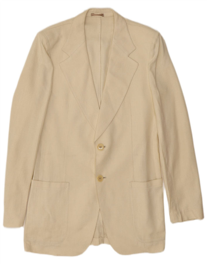 Jaqueta blazer masculina Lebole com 2 botões UK 36 pequena off white