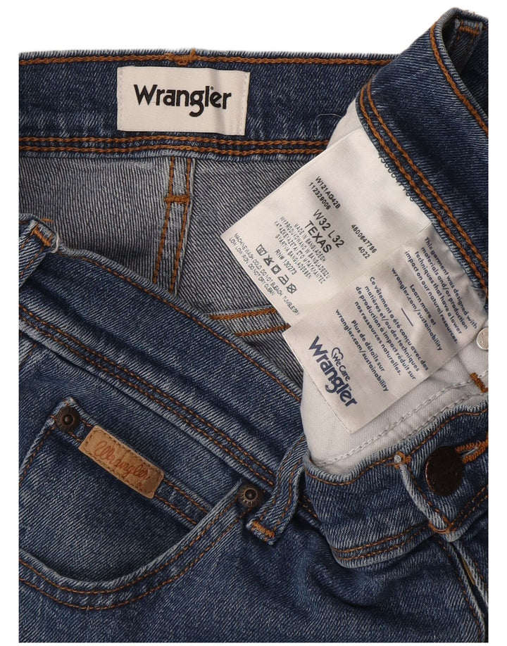Wrangler Masculino Texas Straight Jeans W32 L32 Azul Algodão