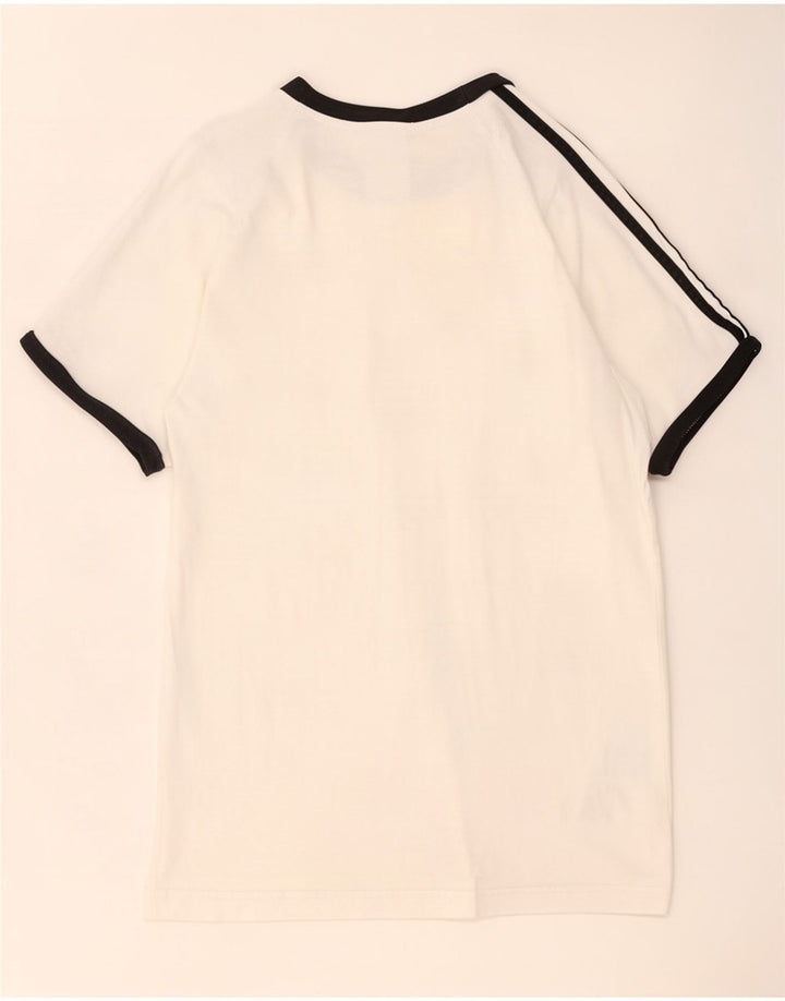 Adidas Mens T-Shirt Top Pequeno Algodão Branco