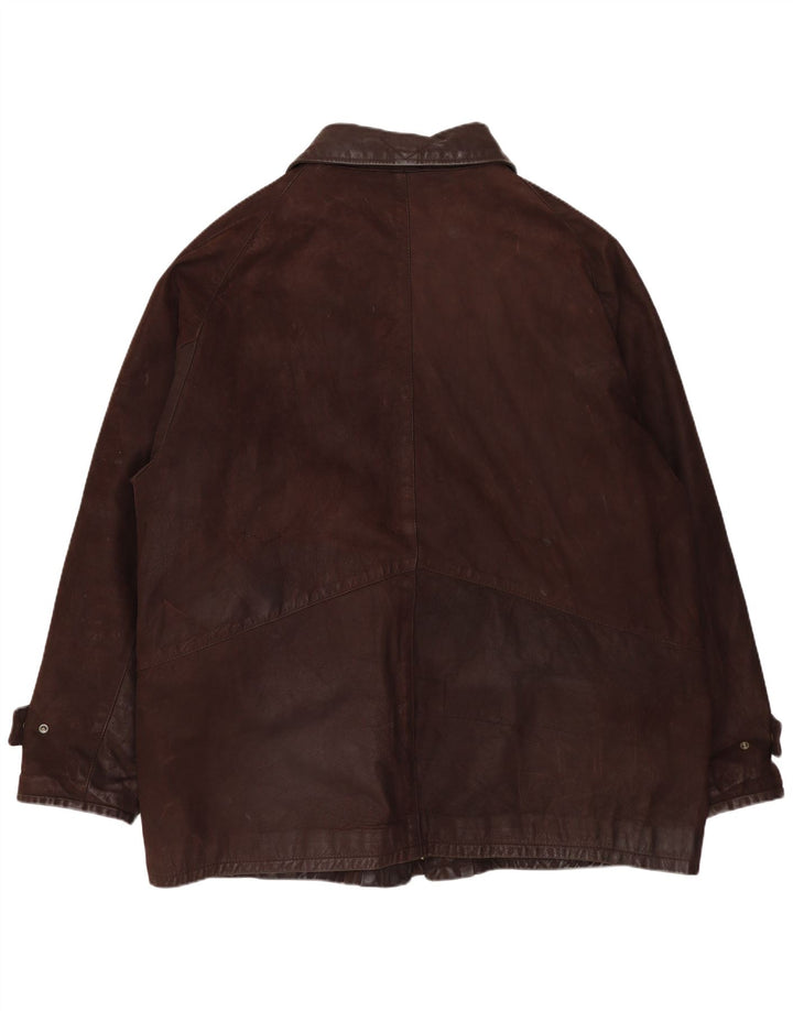 Jaqueta de couro masculina VINTAGE UK 42 XL couro marrom