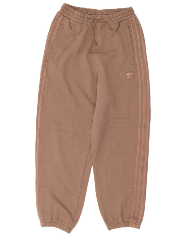 Calças de treino femininas Adidas Joggers UK 12 algodão bege médio