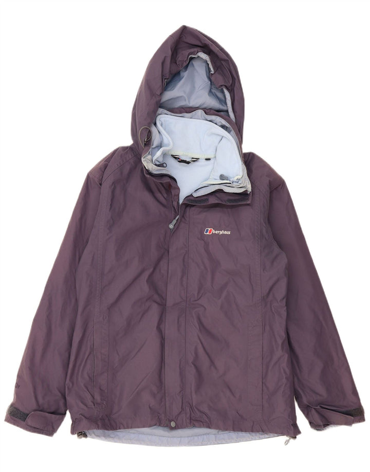 Jaqueta corta-vento feminina com capuz BERGHAUS UK 12 nylon roxo médio