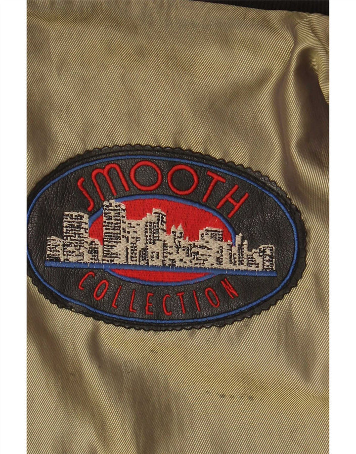 Jaqueta de couro bomber masculina vintage UK 38 média preta