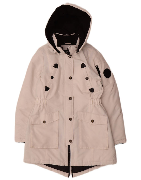 Jaqueta Parka com capuz para meninas Diesel 11-12 anos poliéster branco