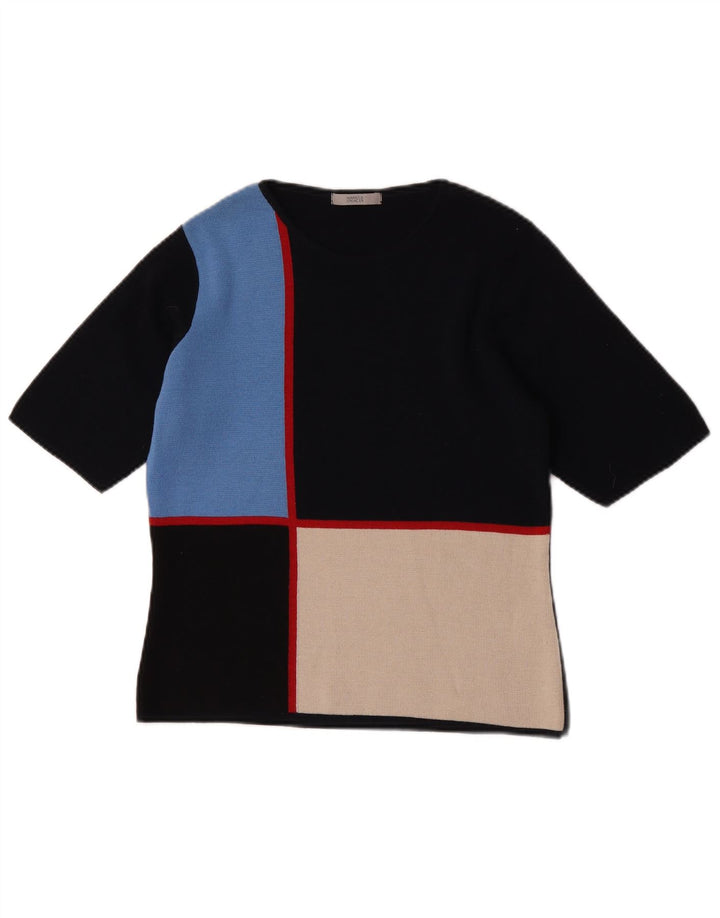 Suéter feminino Marks & Spencer com gola canoa Reino Unido 14 médio preto