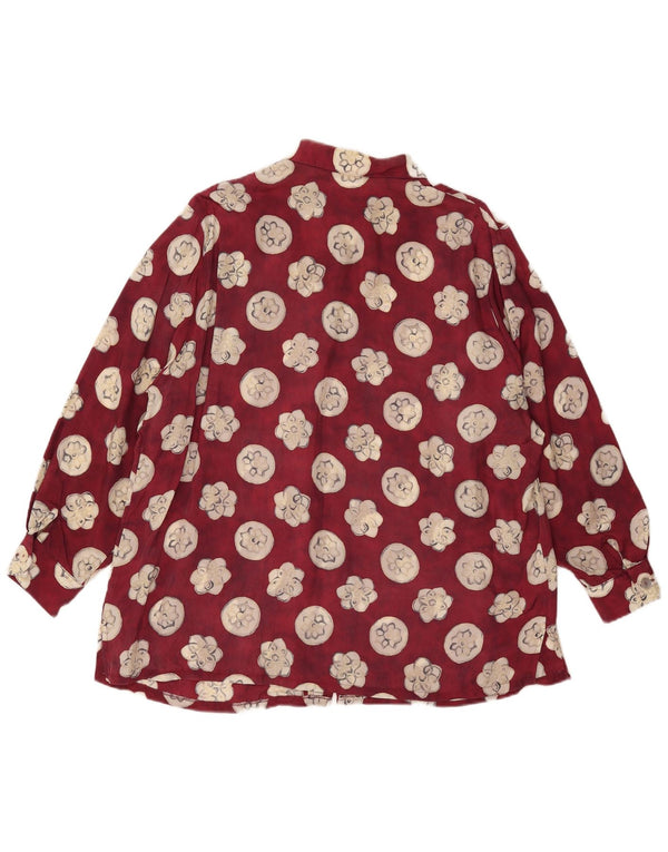 Camisa feminina Sommermann UK 20 2XL Borgonha floral