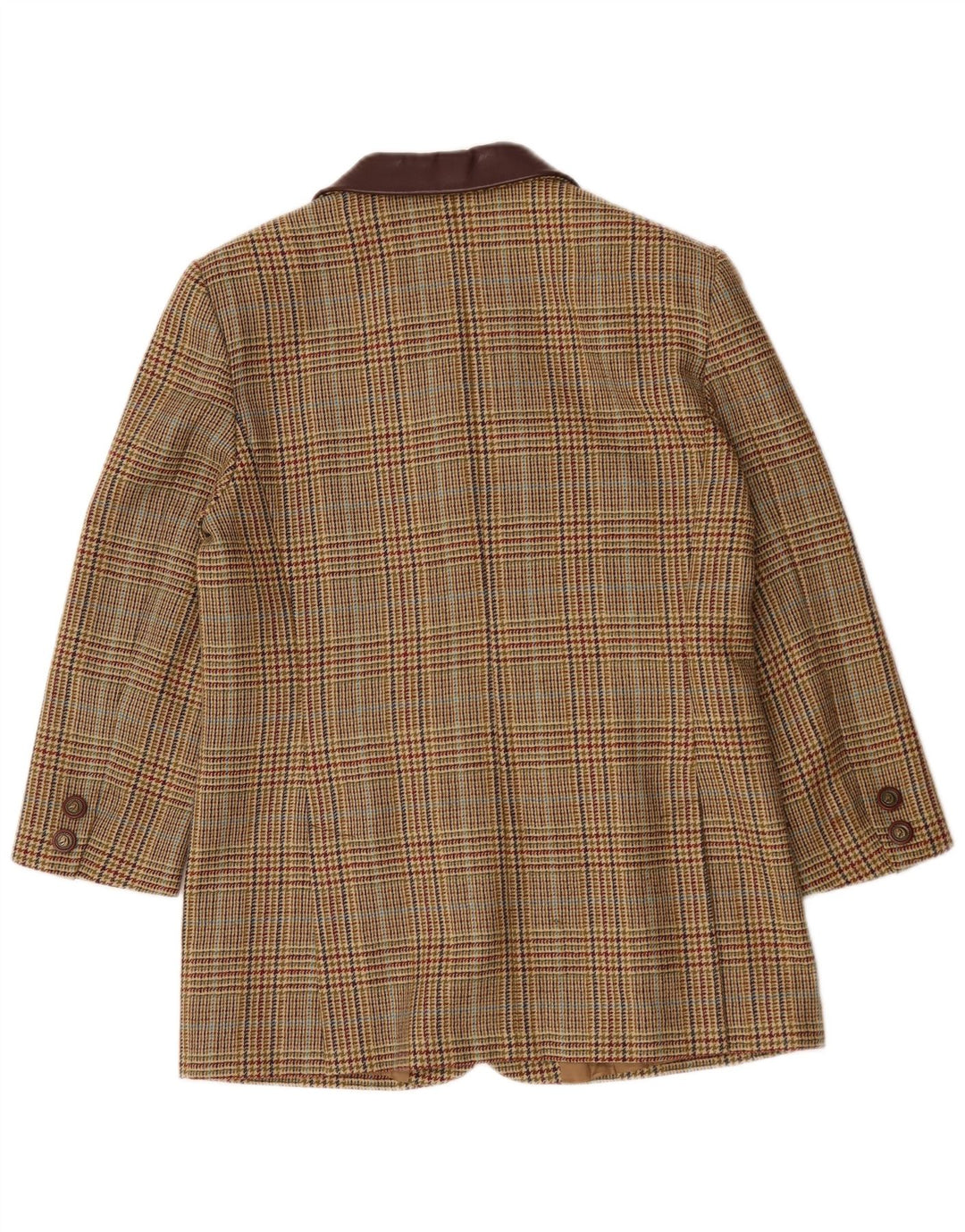 Luisa Spagnoli jaqueta blazer feminina de 3 botões IT 46 grande bege houndstooth