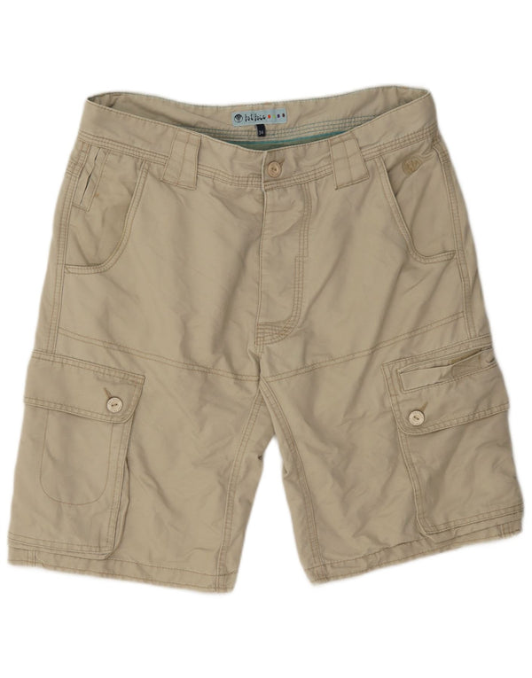 Fat Face Mens Cargo Shorts Grande W34 Algodão Bege