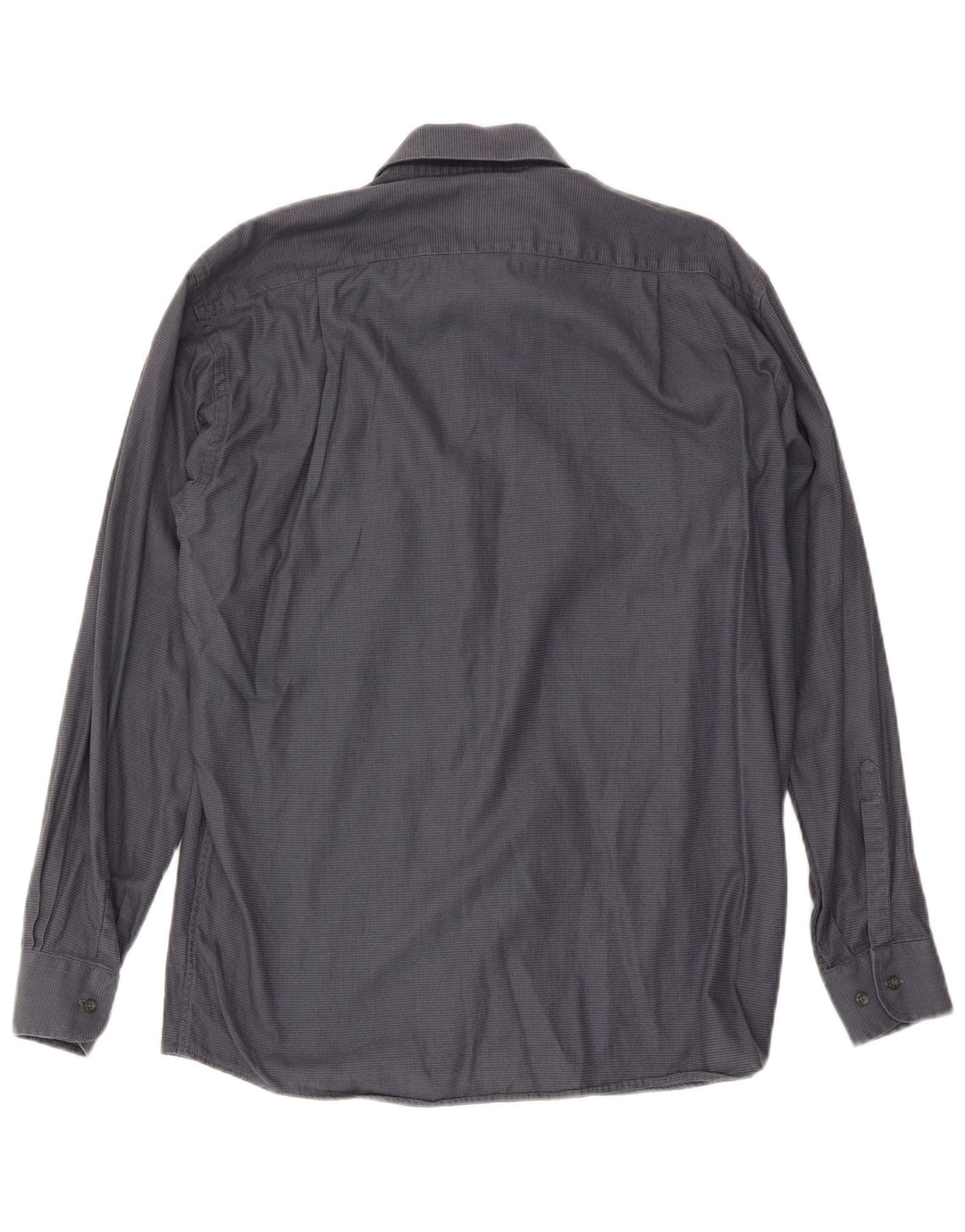 Camisa masculina Roccobarocco tamanho 40 15 3/4 algodão xadrez cinza médio