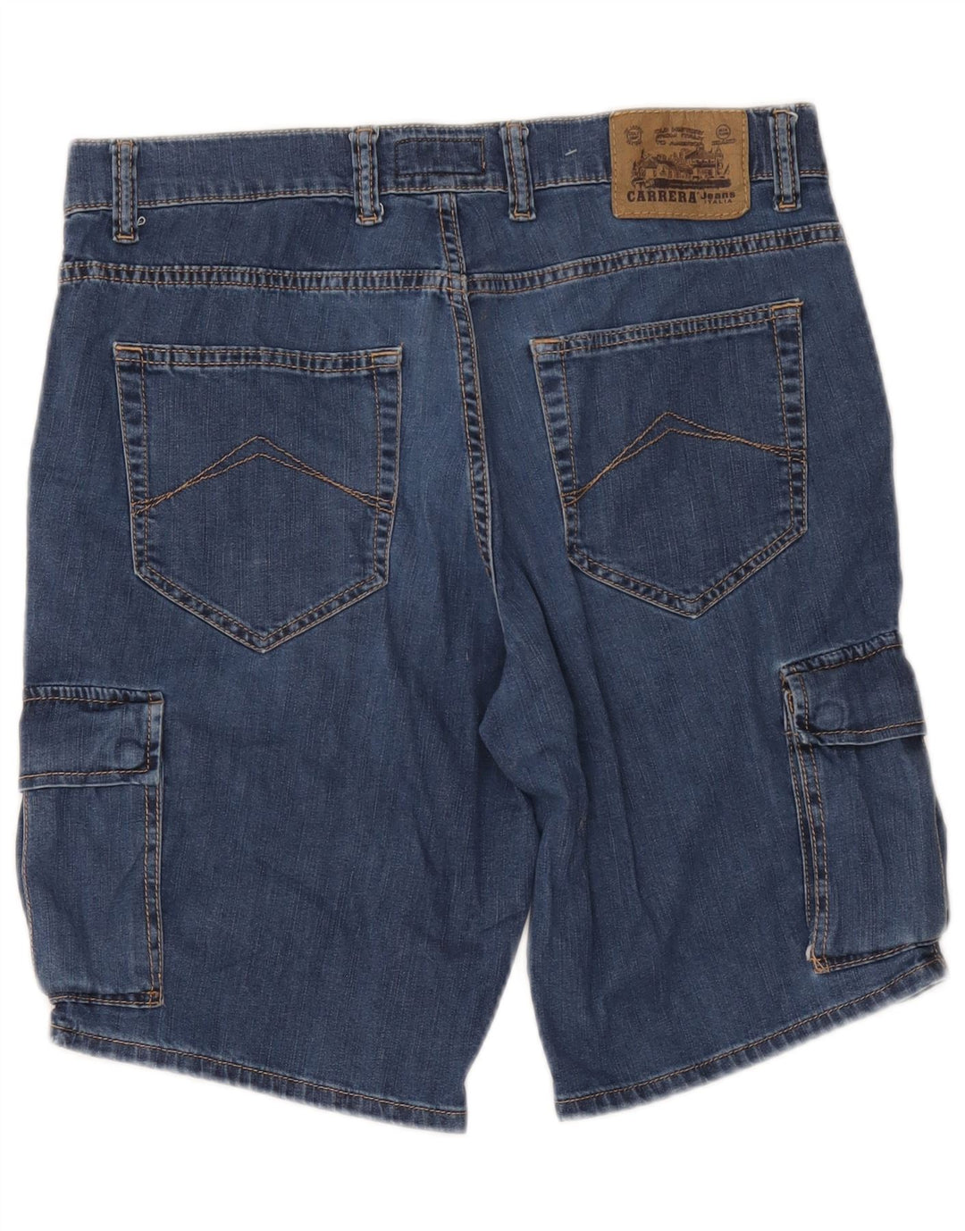 Carrera Mens 618 Denim Cargo Shorts W34 Grande Azul Algodão
