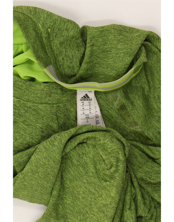 Camiseta masculina Adidas Top médio verde manchado de poliéster
