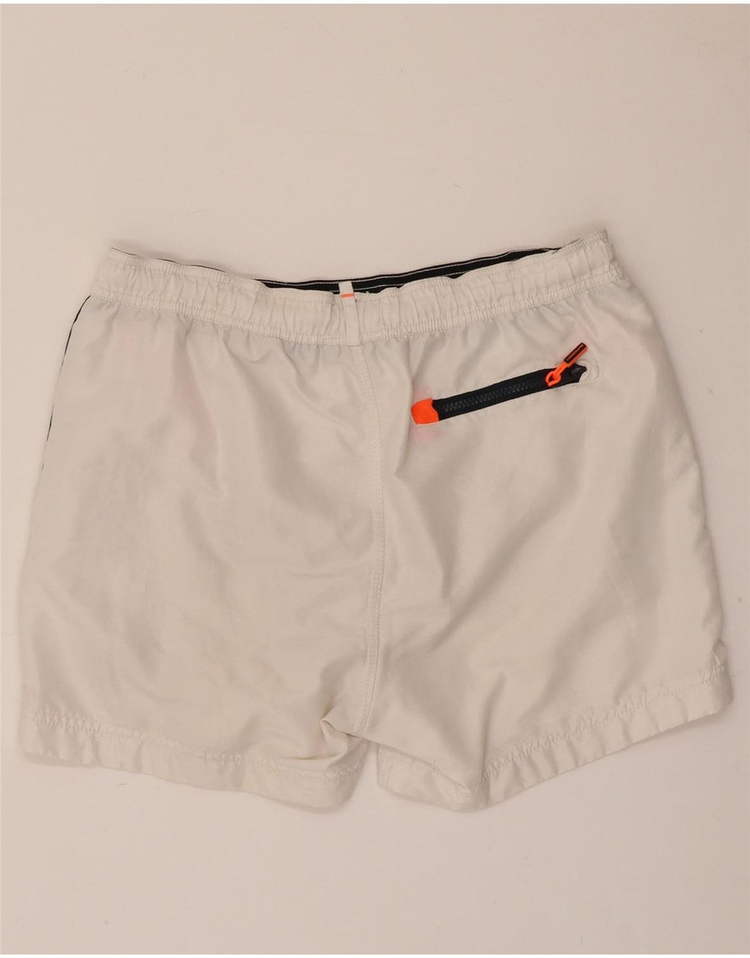 Shorts de natação masculino Superdry médio poliéster branco