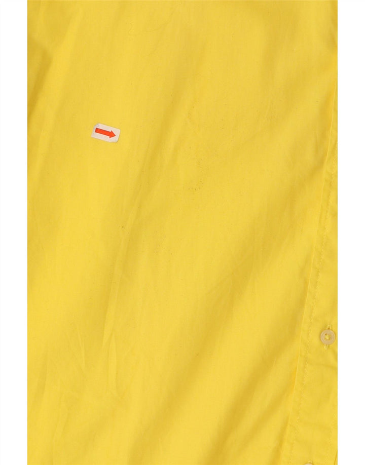 Camisa masculina de manga curta BENETTON XL amarelo algodão