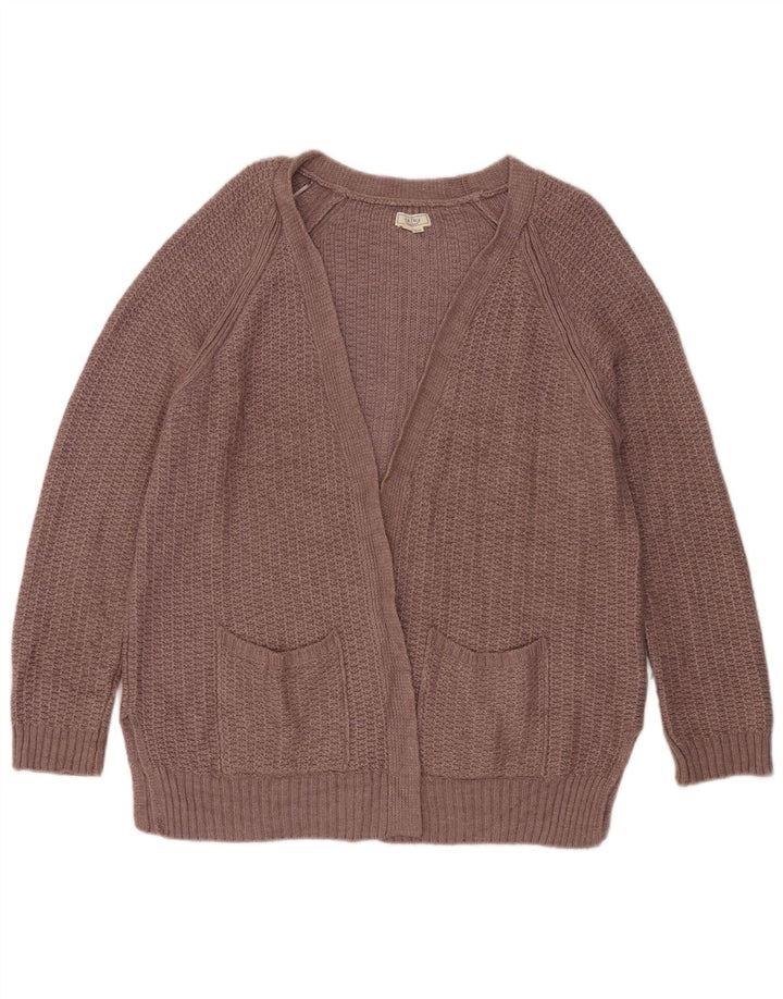 Suéter de cardigã aberto grande feminino Fat Face Reino Unido 16 grande viscose marrom
