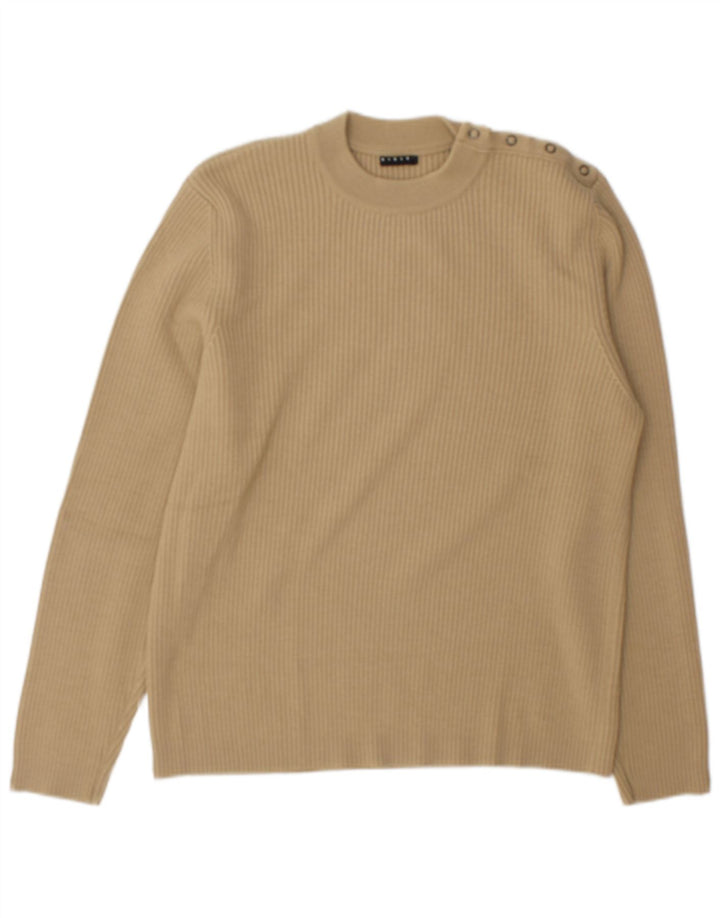 Suéter masculino Sisley com gola redonda XL lã bege